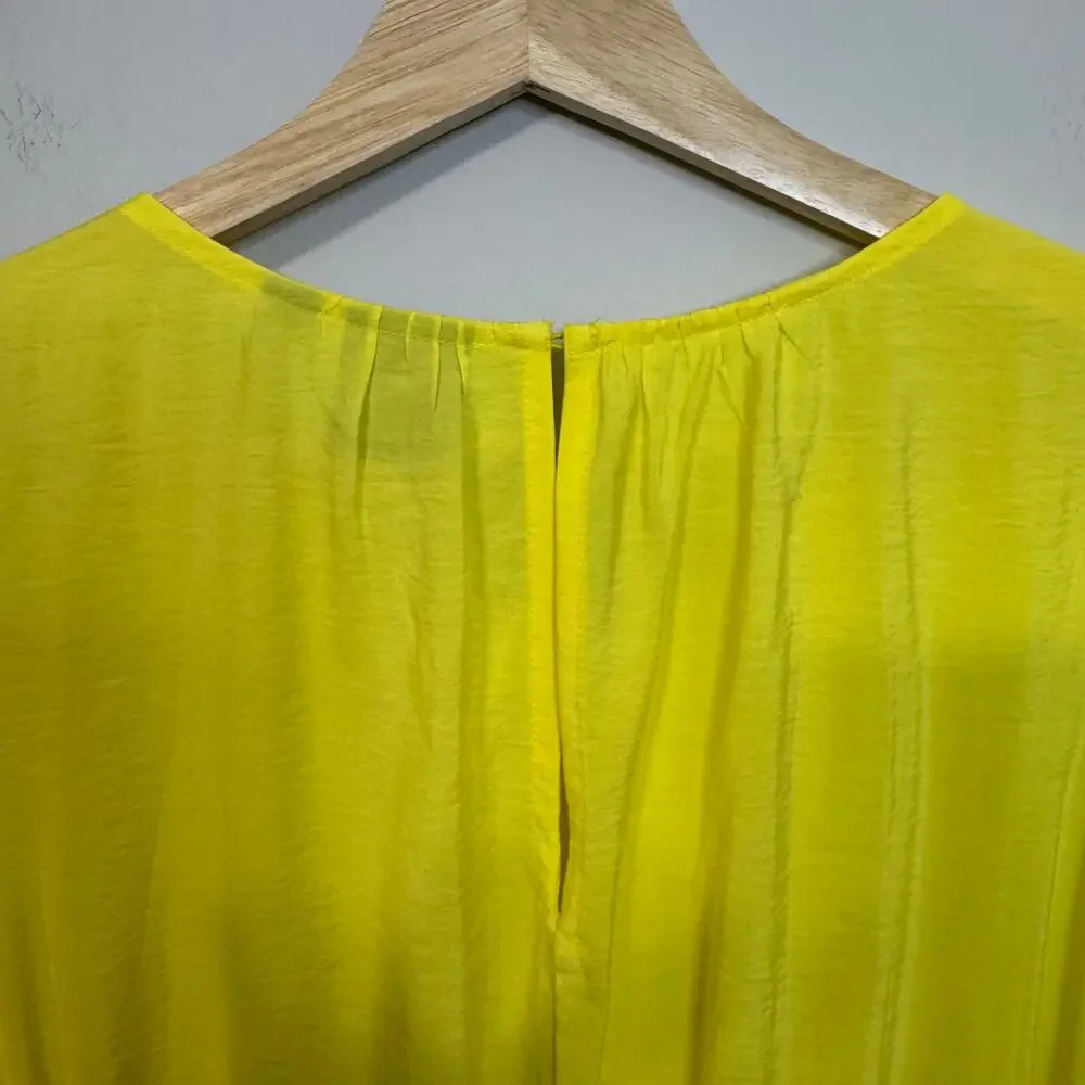 GAP Yellow Sleeveless Dress Women’s Medium Cutout Tiered Drawstring Waist NWT - Picture 12 of 14